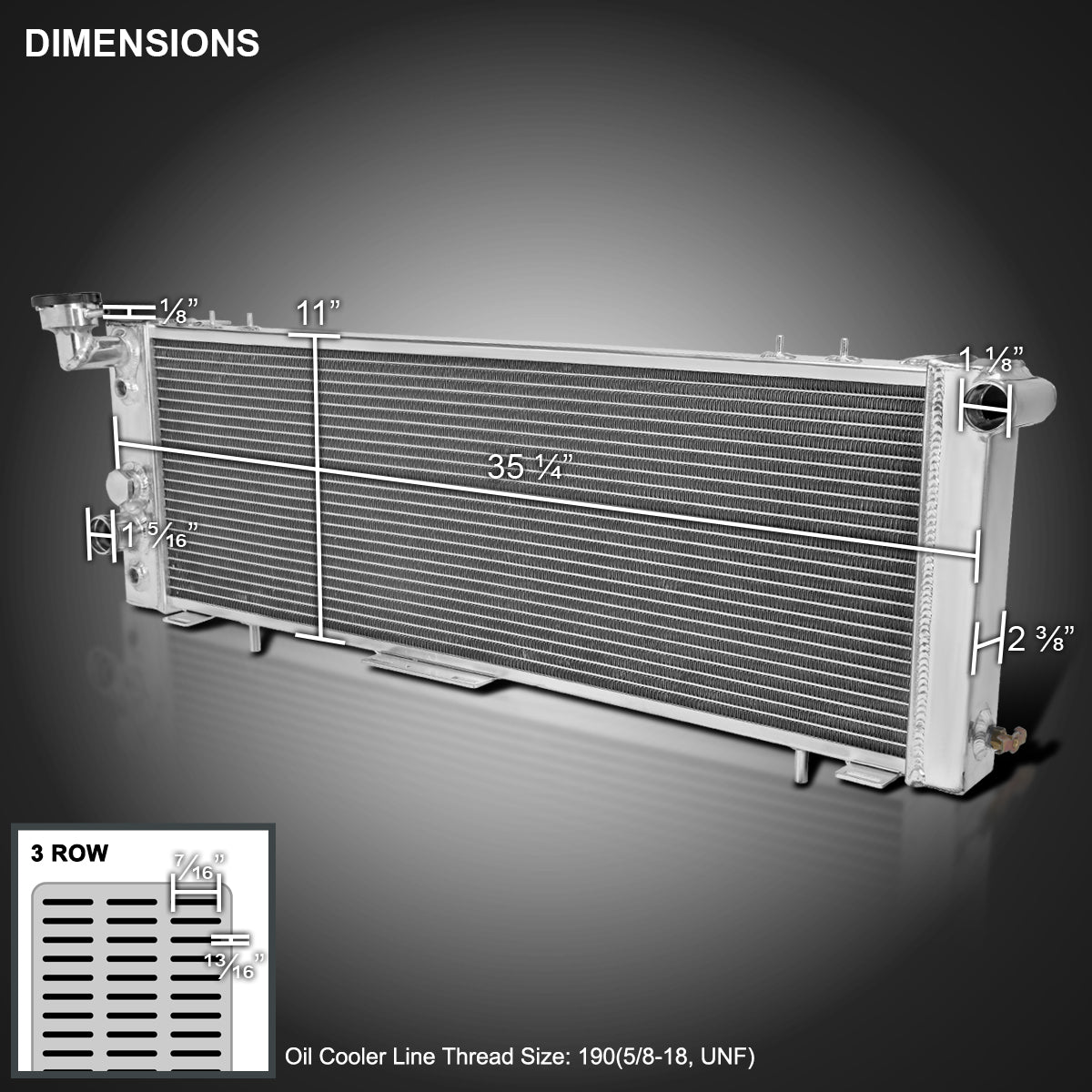 1991-2001 Jeep Cherokee/Comanche 2.5L/4.0L Aluminum 3-Row Performance Radiator
