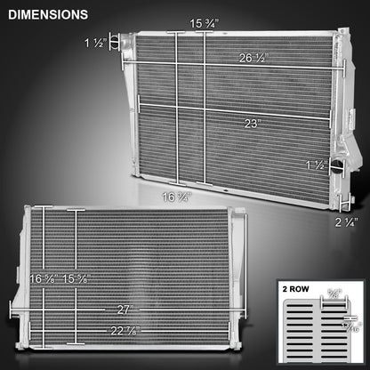 2001-2006 BMW 3 Series E46 Manual Transmission Aluminum 3-Row Performance Radiator