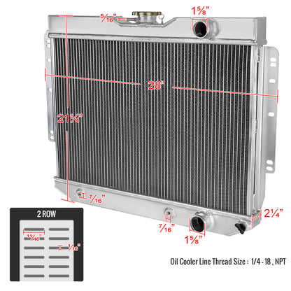 1959-1965 Chevrolet Impala/Bel Air/Biscayne/Chevelle Aluminum 2-Row Performance Radiator
