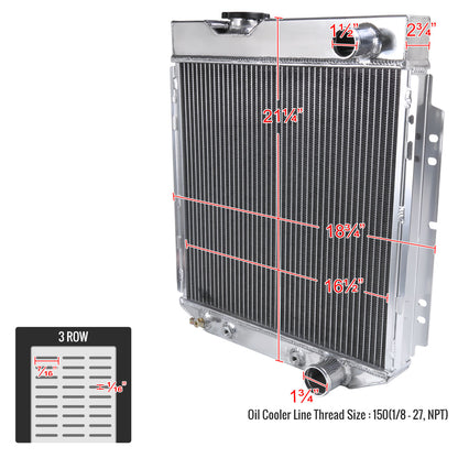 1964-1966 Ford Mustang Shelby V8 L6  Aluminum 3-Row Radiator
