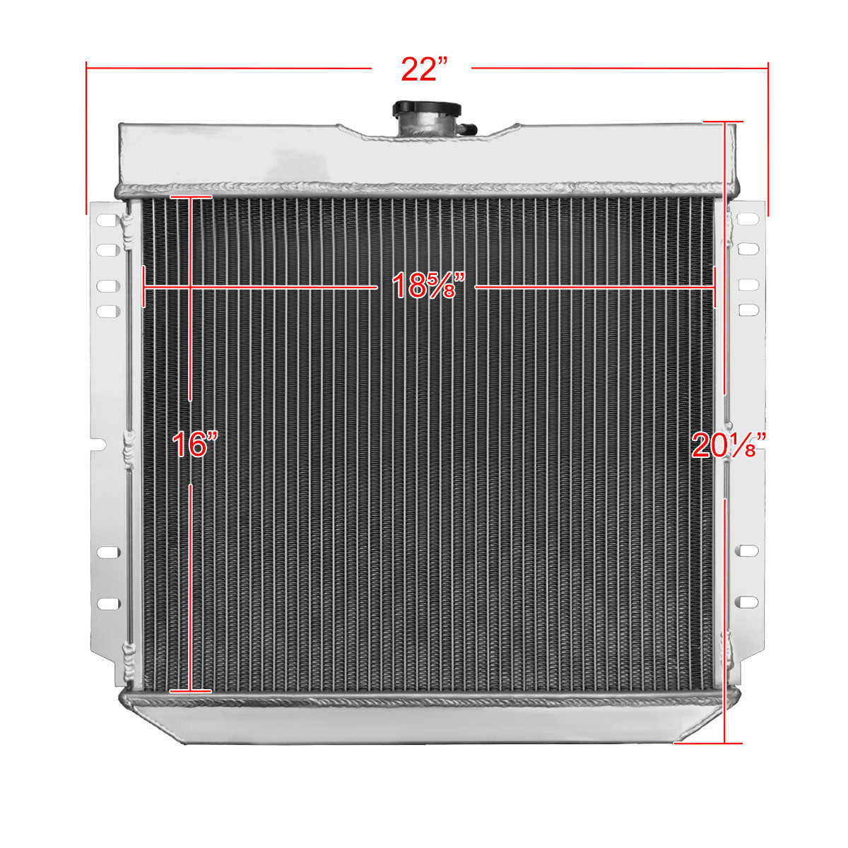 1963-1977 Ford Mustang/Maverick/Falcon Mercury Comet/Cougar Aluminum 3-Row Performance Radiator