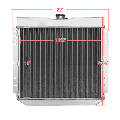 1963-1977 Ford Mustang/Maverick/Falcon Mercury Comet/Cougar Aluminum 3-Row Performance Radiator
