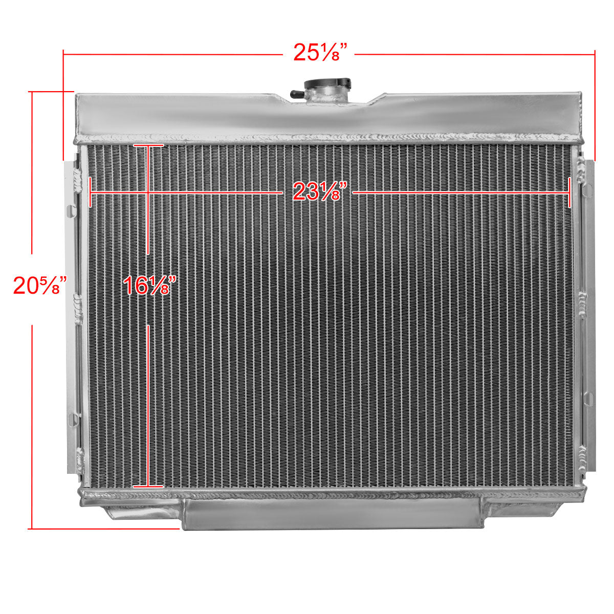 1967-1970 Ford Mustang/Fairlane/Ranchero Mercury Cougar Aluminum 3-Row Performance Radiator