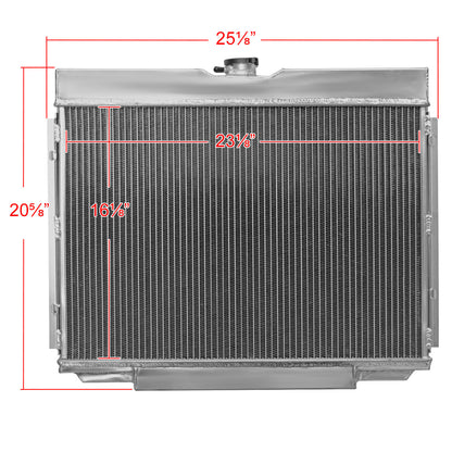1967-1970 Ford Mustang/Fairlane/Ranchero Mercury Cougar Aluminum 3-Row Performance Radiator