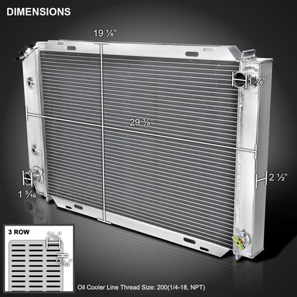 1979-1993 Ford Mustang Aluminum 3-Row Performance Radiator