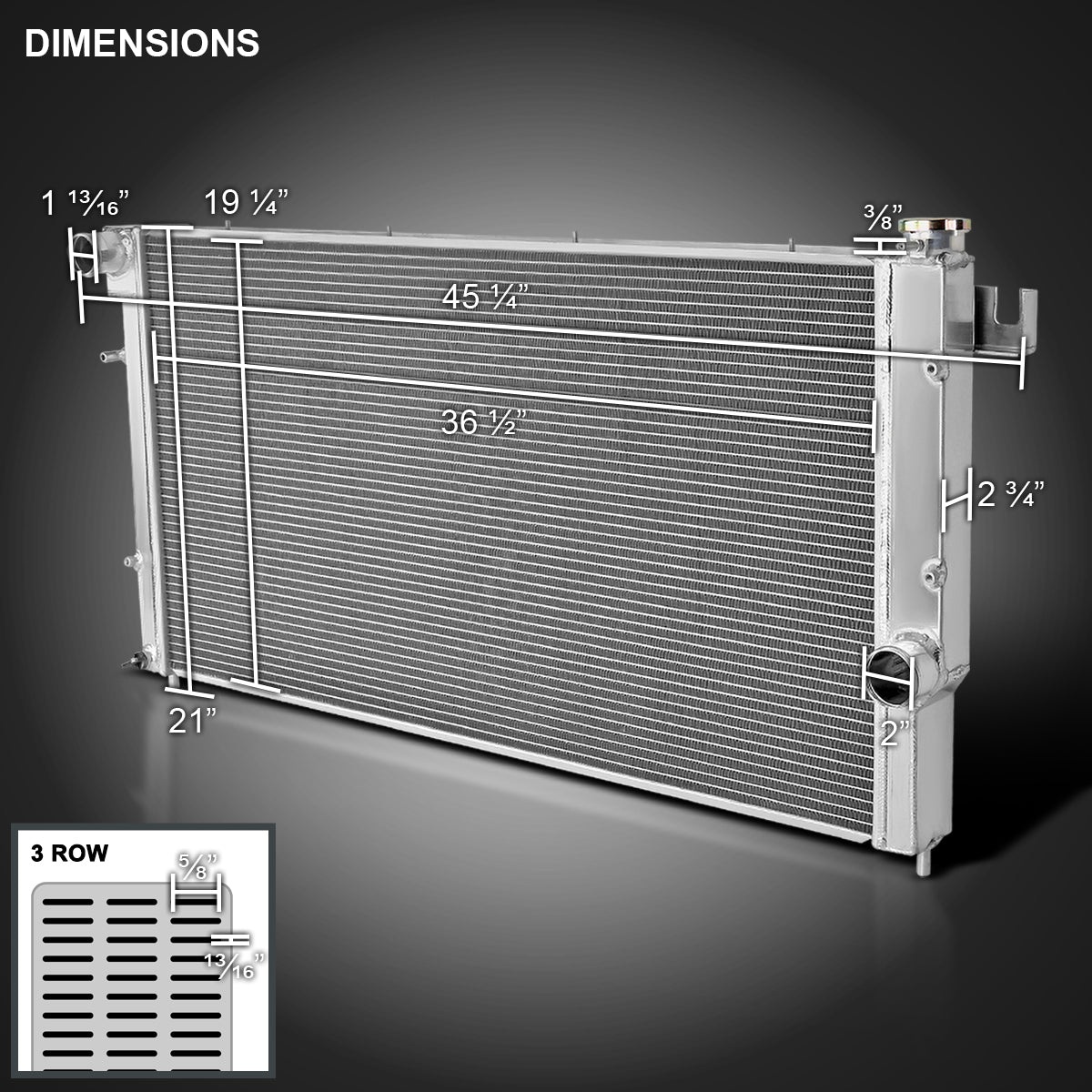 1994-2002 Dodge RAM 2500/3500 Quad Cab 5.9L Turbo Diesel Aluminum 3-Row Performance Radiator