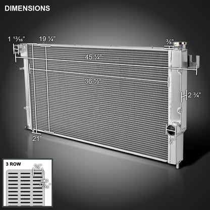 1994-2002 Dodge RAM 2500/3500 Quad Cab 5.9L Turbo Diesel Aluminum 3-Row Performance Radiator