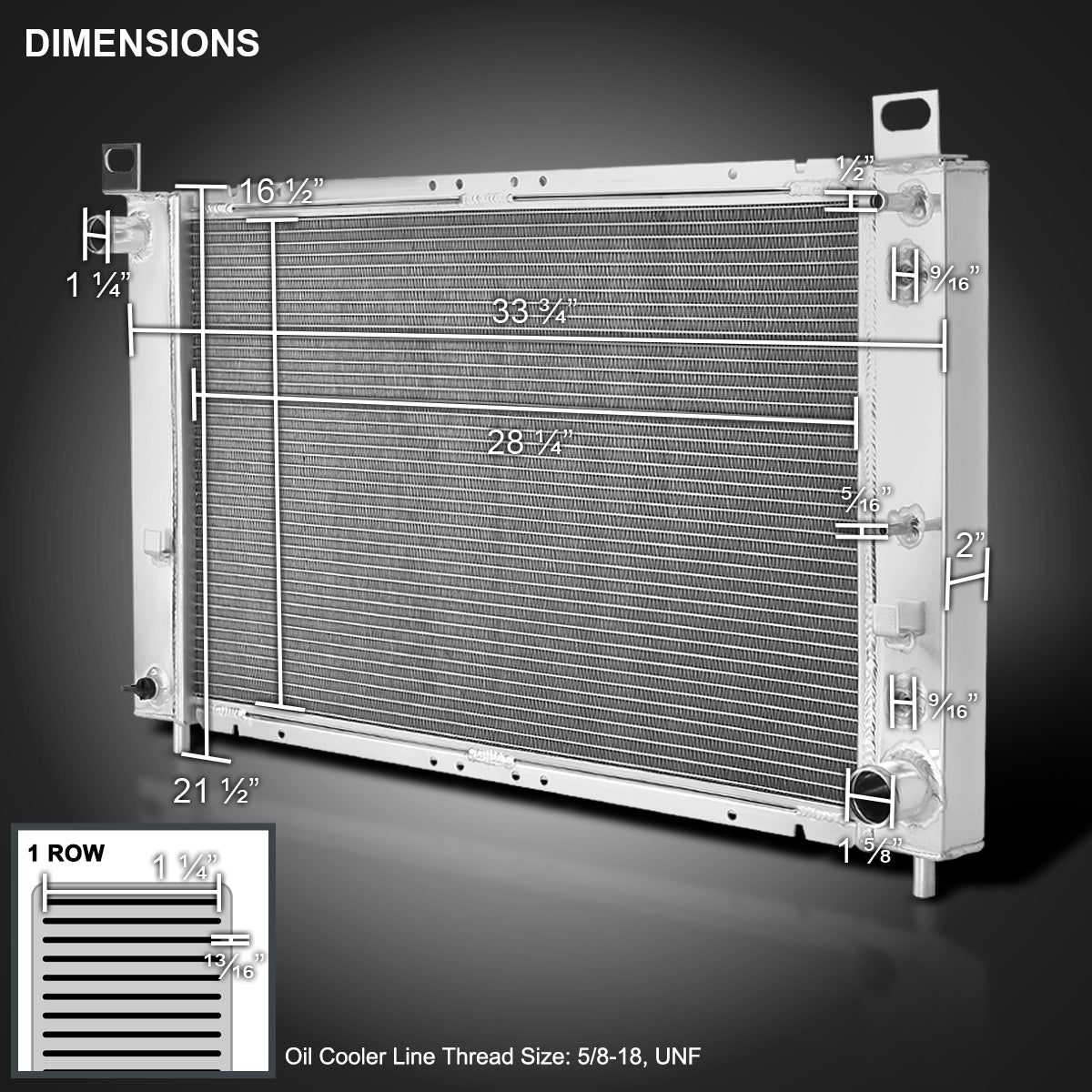 1999-2004 Chevrolet Silverado/GMC Sierra 1500 4.3L V6 Aluminum Single Row Performance Radiator