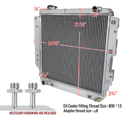 1987-2006 Jeep Wrangler TJ YJ 2.4L/4.2L Aluminum 3-Row Performance Radiator