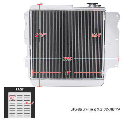 1987-2006 Jeep Wrangler TJ YJ 2.4L/4.2L Aluminum 3-Row Performance Radiator