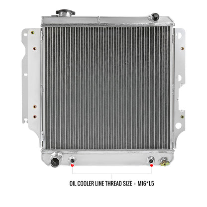 1987-2006 Jeep Wrangler TJ YJ 2.4L/4.2L Aluminum 3-Row Performance Radiator