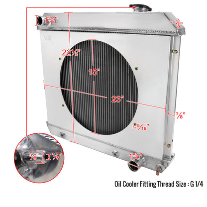 1963-1966 Pontiac Bonneville V8 3 Row Core Radiator with Fan Shroud