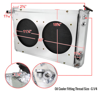 1982-1992 Chevrolet Camaro/Pontiac Firebird/Trans Am 3 Row Radiator with Dual Fan Shroud