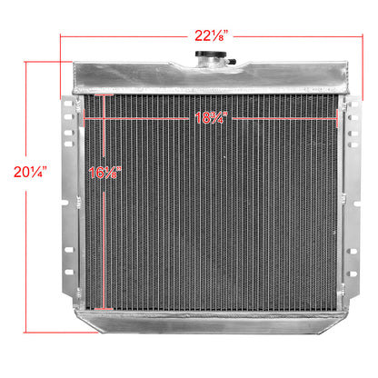 1963-1970 Ford Mustang/Fairlane/Falcon/Galaxie/Torino Mercury Cougar 3-Row Radiator with Fan Shroud Design