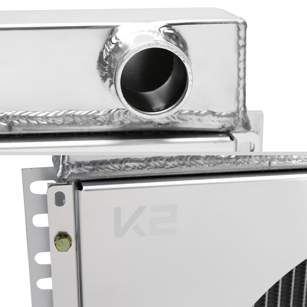 1963-1970 Ford Mustang/Fairlane/Falcon/Galaxie/Torino Mercury Cougar 3-Row Radiator with Fan Shroud Design