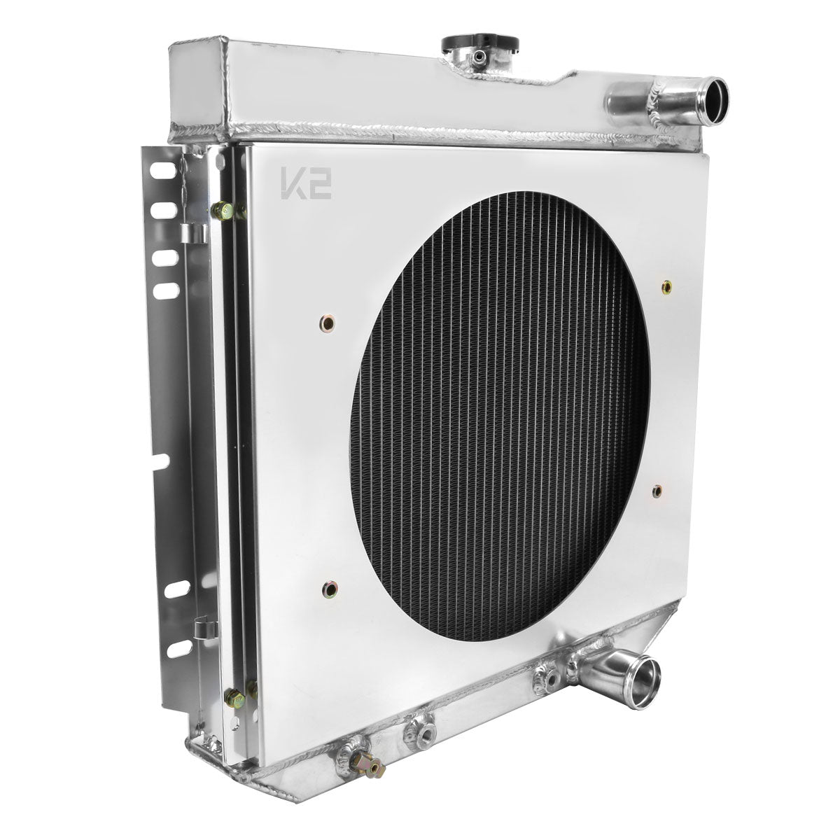 1963-1970 Ford Mustang/Fairlane/Falcon/Galaxie/Torino Mercury Cougar 3-Row Radiator with Fan Shroud Design