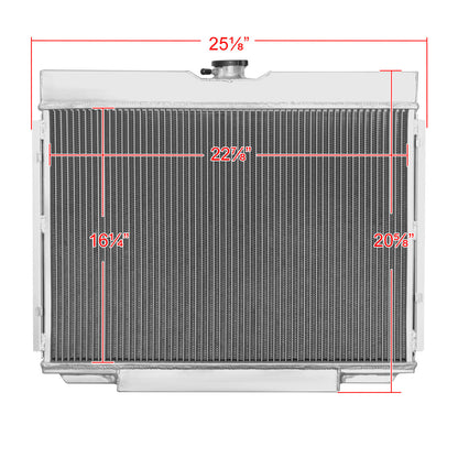 1967-1970 Ford Mustang/Fairlane/Ranchero Mercury Cougar 3-Row Radiator with Dual Fan Shroud Design