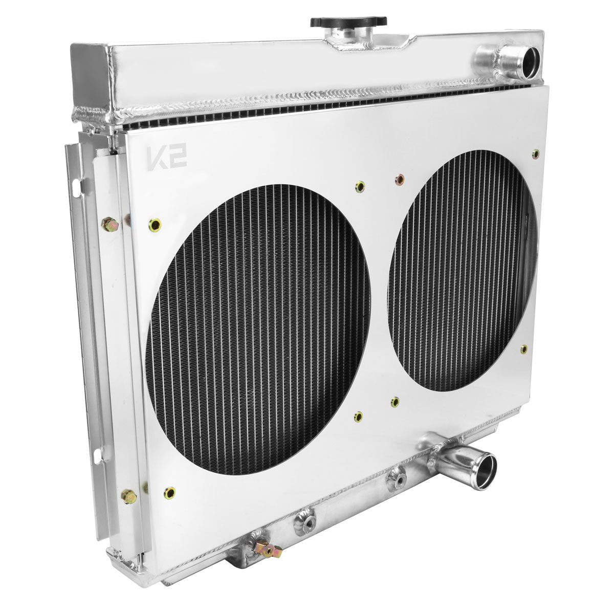1967-1970 Ford Mustang/Fairlane/Ranchero Mercury Cougar 3-Row Radiator with Dual Fan Shroud Design