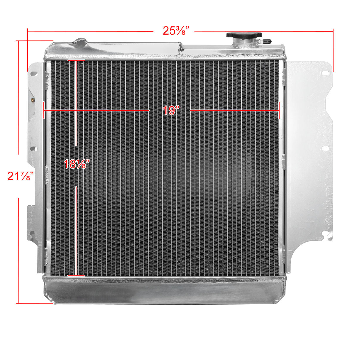 1987-2006 Jeep Wrangler TJ YJ 2.4L/4.2L 3-Row Radiator with Fan Shroud Design