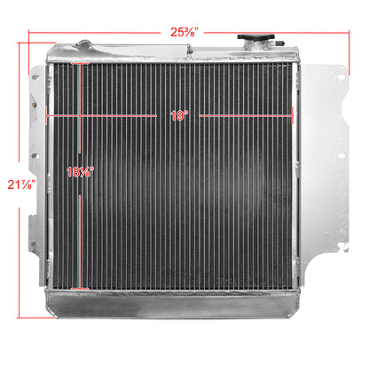 1987-2006 Jeep Wrangler TJ YJ 2.4L/4.2L 3-Row Radiator with Fan Shroud Design