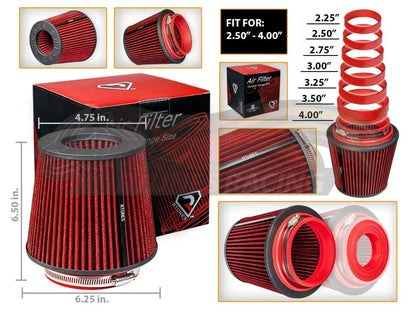 Rtunes Racing Universal Air Intake Cone Filter Cover Heat Shield Stainless Steel Black Cover with Filter | Rtunes Racing | SHIELD-CK-RAFR