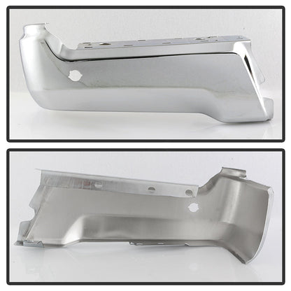 SPYDER XTune 17-19 Ford F250/ F350 Rear Left Bumper Cap End w/ Sensor Hole - Chrome RB-FF25017-BEWS-L 9048999