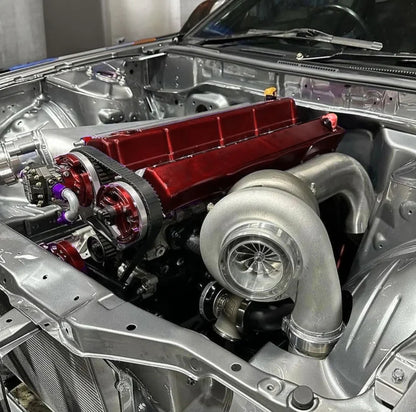 Bull Boost Performance Billet Valve Covers with AN10 Fittings for RB20, RB25 &amp; RB26 Nissan Engines
