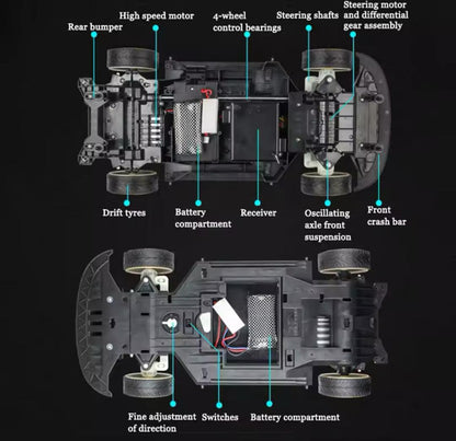 1:10 Scale High-Speed 4WD RC Drift Car – 70km/h Electric Racing Model