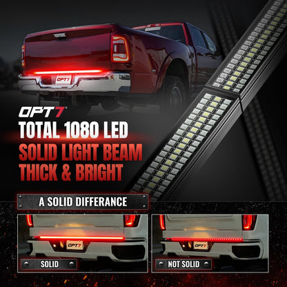 OPT7 Redline Parlux Triple Tailgate Light Bar 60" Bundle for Ford F150 18-20 Easy Connect Harness