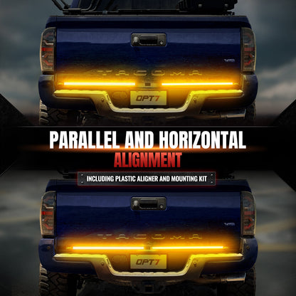 Redline Parlux Triple  Row LED Tailgate Light Bar for Tacoma with Reverse Light, Brake Light & Sequential Turn Signals