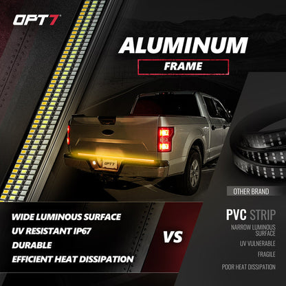 OPT7 Redline Triple Tailgate Light Bar 60" Bundle for Ford F150 18-20 Easy Connect Harness