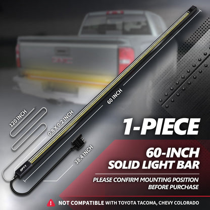 OPT7 Redline Triple Tailgate Light Bar 60" Bundle with Sidekick Running Board Light LED Strip Kit with Warning Mode