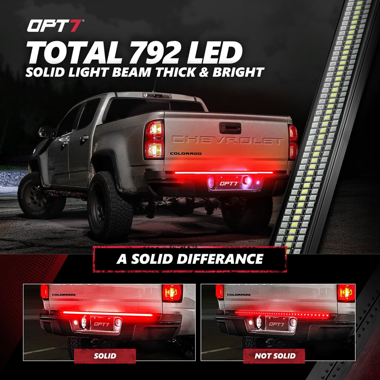 Redline Triple  Row LED Tailgate Light Bar with Reverse Light, Brake Light & Sequential Turn Signals