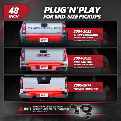 Redline Triple  Row LED Tailgate Light Bar with Reverse Light, Brake Light & Sequential Turn Signals