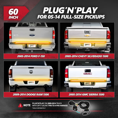 Redline Triple  Row LED Tailgate Light Bar with Reverse Light, Brake Light & Sequential Turn Signals