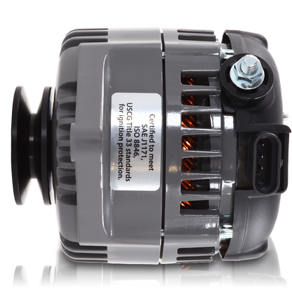 Mechman 170 Amp Reverse Rotation Marine Alternator Ski / Wake Boats 12SI - V-Belt Pulley