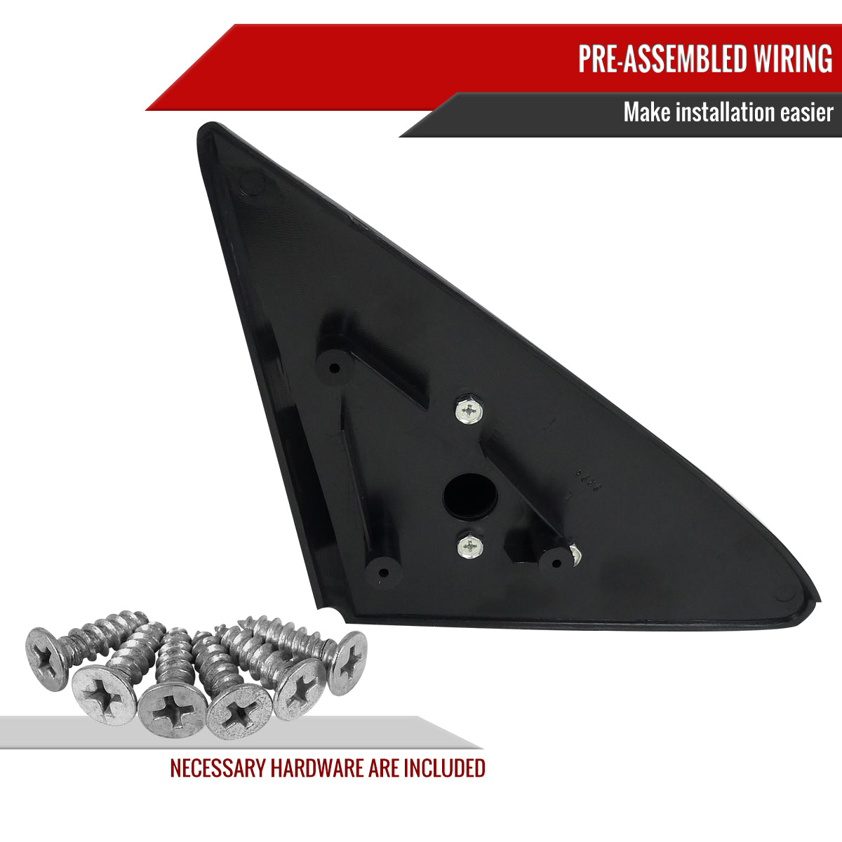 1992-1995 Honda Civic Coupe/Hatchback Black Manual Adjustable S Sport Mirrors