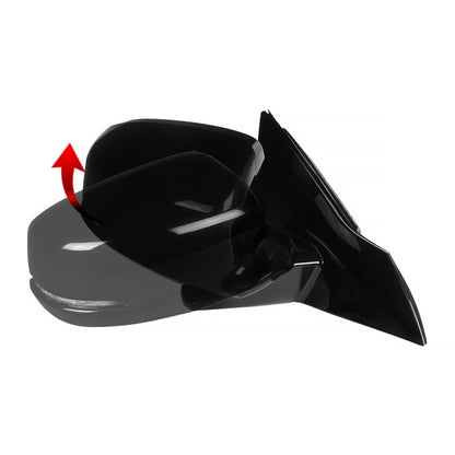 2013-2017 Honda Accord Power Heated/Defrost 7-Pin Glossy Black Side Mirror w/ LED Turn Signal Light - Passenger Side Only