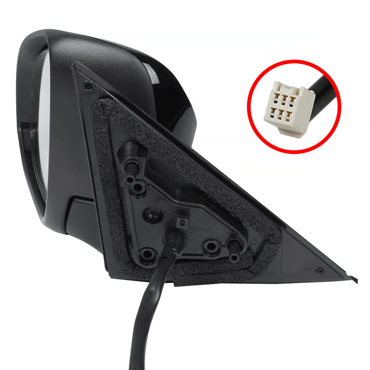 2012-2014 Toyota Camry Glossy Black 3-Pin Power Adjustable Side Mirror - Driver Side Only