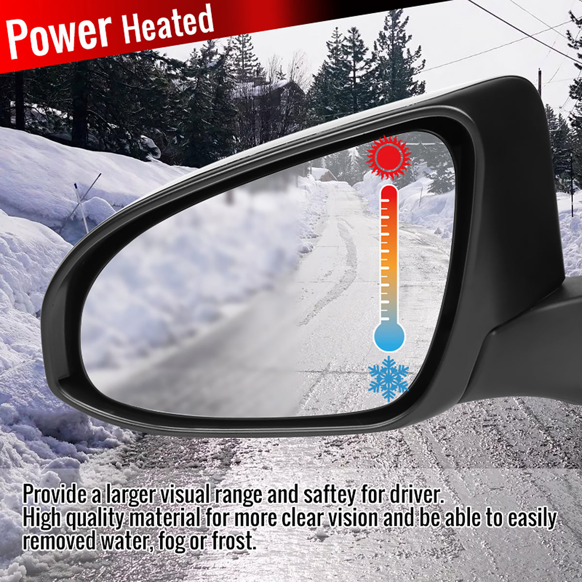 2015-2018 Toyota Camry Glossy Black 5-Pin Power Heated & Adjustable Side Mirror - Passenger Side Only