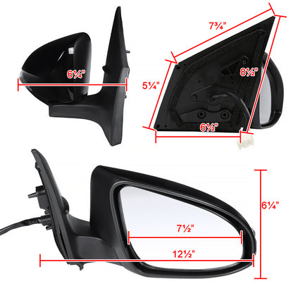 2014-2018 Toyota Corolla Glossy Black 9-Pin Power Adjustable, Auto-Fold, & Heated Side Mirror w/ LED Turn Signal Light - Passenger Side Only