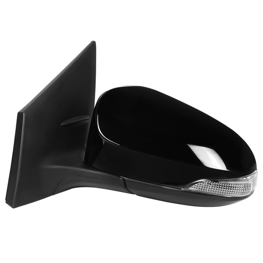 2014-2018 Toyota Corolla Glossy Black 7-Pin Power Adjustable & Heated Side Mirror w/ LED Turn Signal Light - Driver Side Only