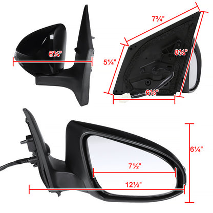 2014-2018 Toyota Corolla Glossy Black 7-Pin Power Adjustable & Heated Side Mirror w/ LED Turn Signal Light - Passenger Side Only