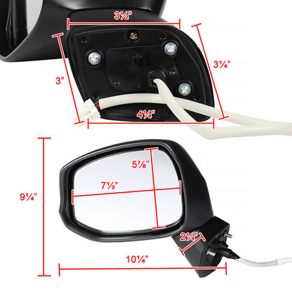 2012-2015 Honda Civic Glossy Black 3-Pin Power Adjustable Side Mirror - Driver Side Only