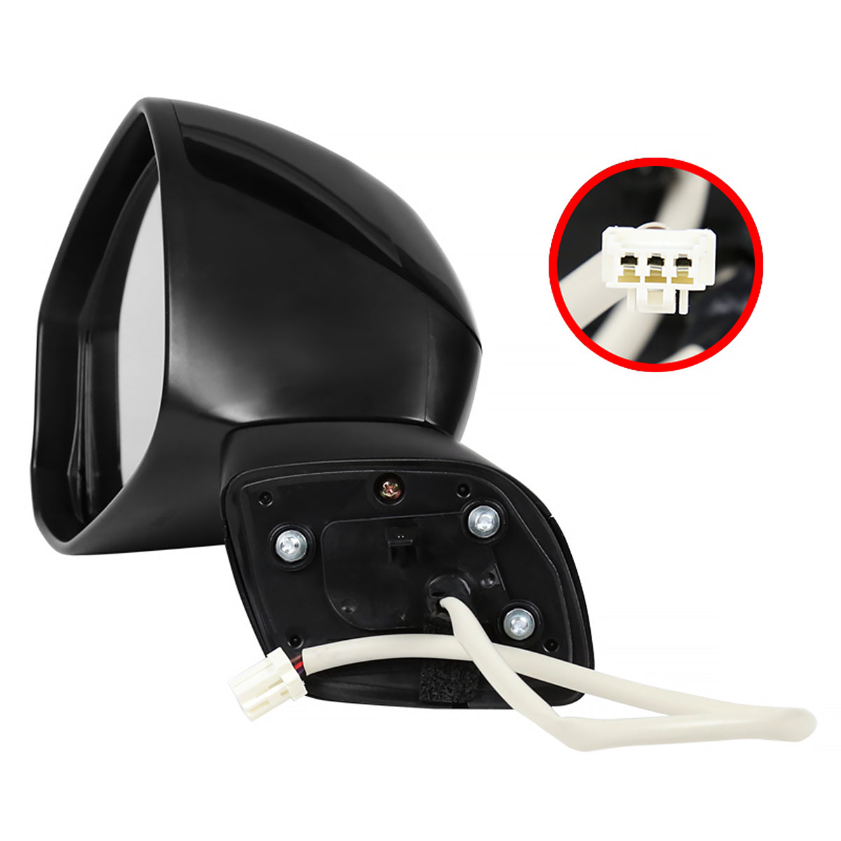 2012-2015 Honda Civic Glossy Black 3-Pin Power Adjustable Side Mirror - Driver Side Only