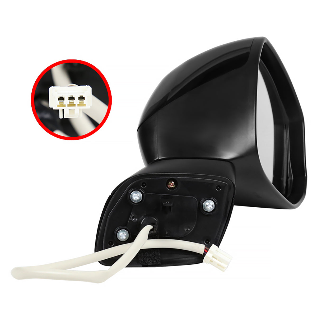 2012-2015 Honda Civic Glossy Black 3-Pin Power Adjustable Side Mirror - Passenger Side Only