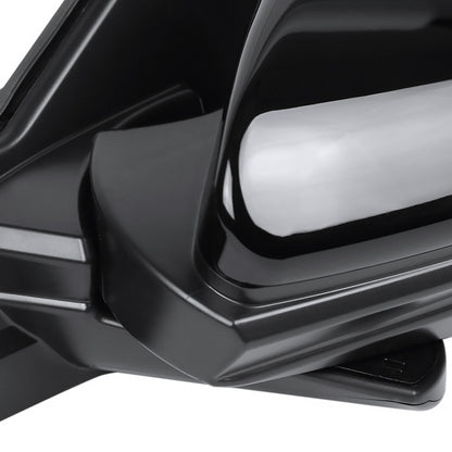 2016-2018 Honda Civic Glossy Black 7-Pin Power Adjustable & Heated Side Mirror w/ LED Turn Signal Light - Driver Side Only
