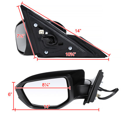 2016-2018 Honda Civic Glossy Black 3-Pin Power Adjustable Side Mirror - Driver Side Only