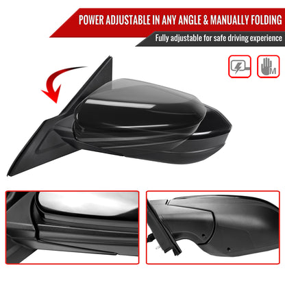 2016-2020 Honda Civic Driver/Left 3-Pin Glossy Black Power Adjustable Side Mirror