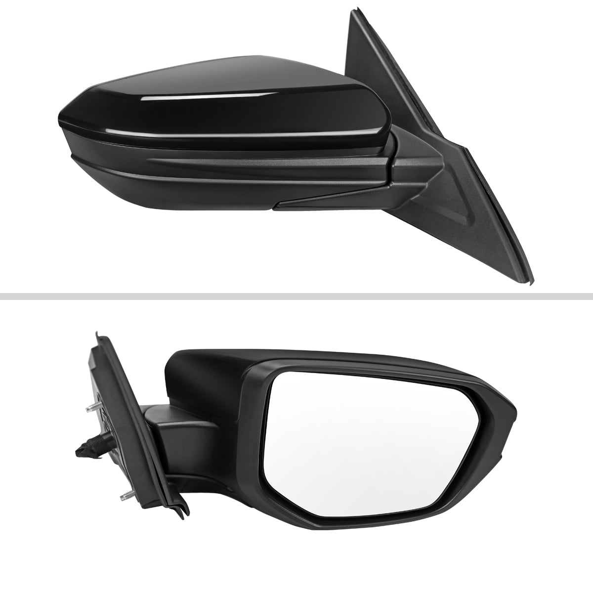 2016-2020 Honda Civic Passenger/Right 3-Pin Glossy Black Power Adjustable Side Mirror